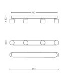 Regleta de 4 Focos LED Regulables STAR Blanco Orientables | LeonLeds