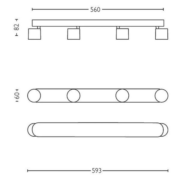Barrette de 4 Spots LED STAR Blancs Orientables | LéonLeds