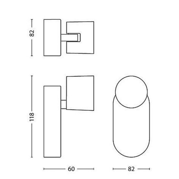 Foco de techo LED Orientable STAR Aluminio Montaje fácil ClickFix 1x6.5W IP20 Regulable | LeonLeds