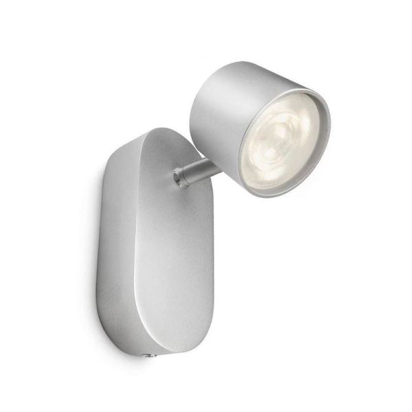 Foco de teto LED ajustável em alumínio STAR Fácil montagem ClickFix 1x6,5W IP20 regulável | LeonLeds