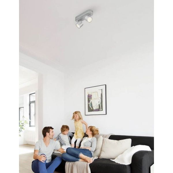 Regleta 2 Focos LED Orientables STAR Aluminio Regulable Montaje Fácil | LeonLeds