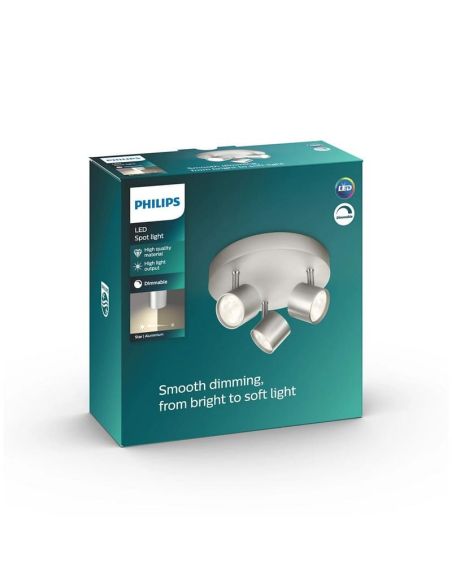 Regleta LED 3 Focos Regulables STAR Cabezal Orientable Techo/Pared | LeonLeds