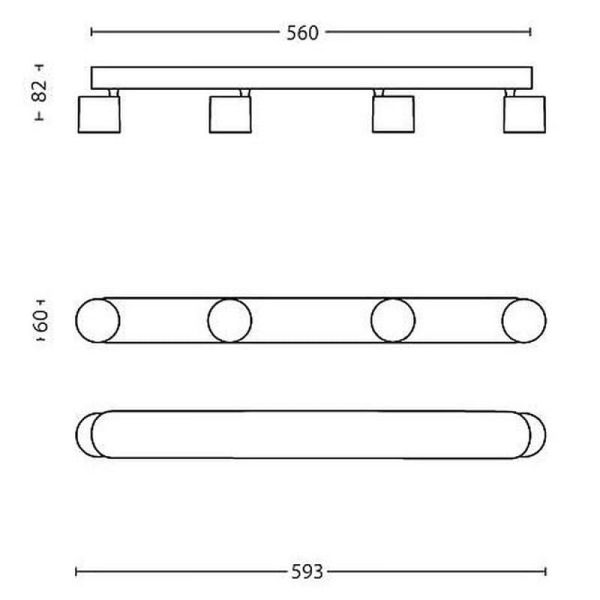 Barrette de 4 Spots LED Orientables STAR 4x4,5W IP20 | LéonLeds