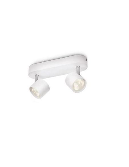 Regleta LED 2 Focos Orientables STAR Color Blanco Techo/Pared IP20 | LeonLeds