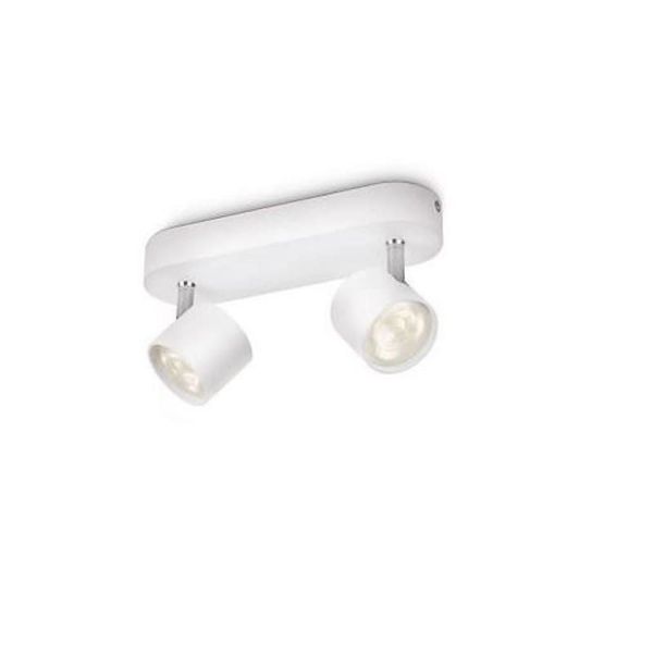 Regleta LED 2 Focos Orientables STAR Color Blanco Techo/Pared IP20 | LeonLeds