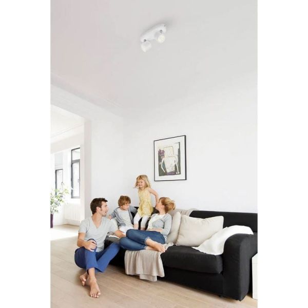 Regleta LED 2 Focos Orientables STAR Color Blanco Techo/Pared IP20 | LeonLeds