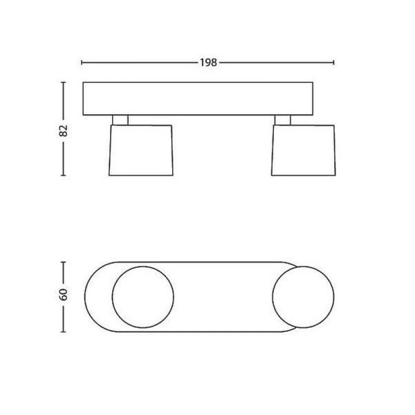 Regleta LED 2 Focos Orientables STAR Color Blanco Techo/Pared IP20 | LeonLeds