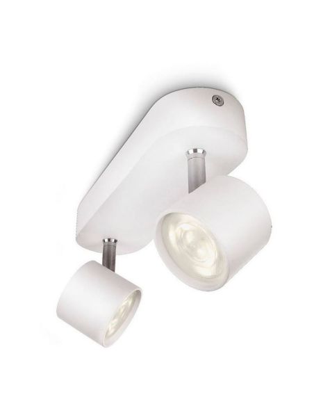 Regleta LED 2 Focos Orientables STAR Color Blanco Techo/Pared IP20 | LeonLeds