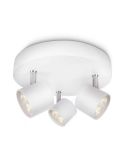 Regleta 3 Focos LED Orientables STAR Color Blanco IP20 | LeonLeds