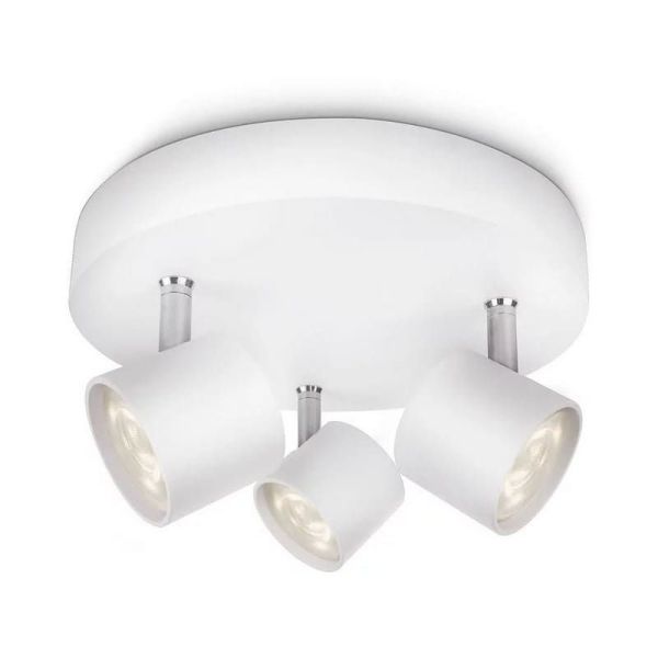 Regleta 3 Focos LED Orientables STAR Color Blanco IP20 | LeonLeds