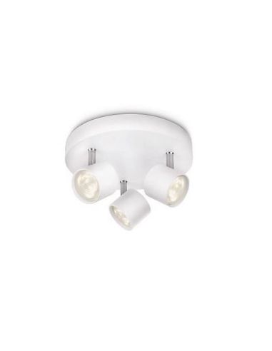 Regleta 3 Focos LED Orientables STAR Color Blanco IP20 | LeonLeds