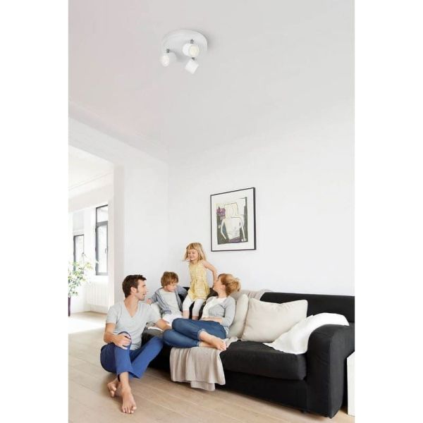 Regleta 3 Focos LED Orientables STAR Color Blanco IP20 | LeonLeds