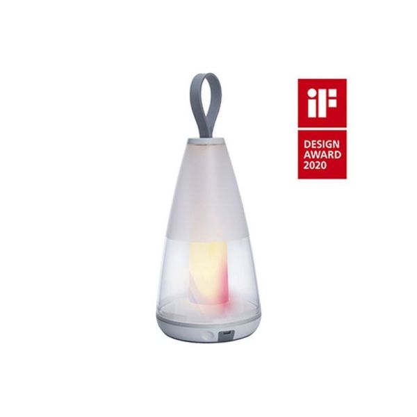 Candeeiro de mesa portátil moderno PEPPER com controle de voz 2700-6500K + carregamento USB RGB IP54 -LUTEC Connect-