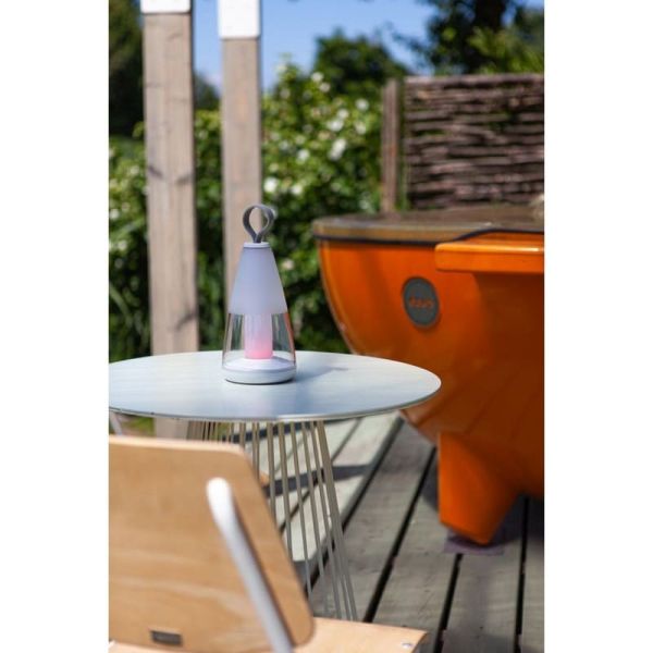 Lámpara de mesa portátil PEPPER moderna con control de voz 2700-6500K + RGB carga con USB IP54 -LUTEC Connect-