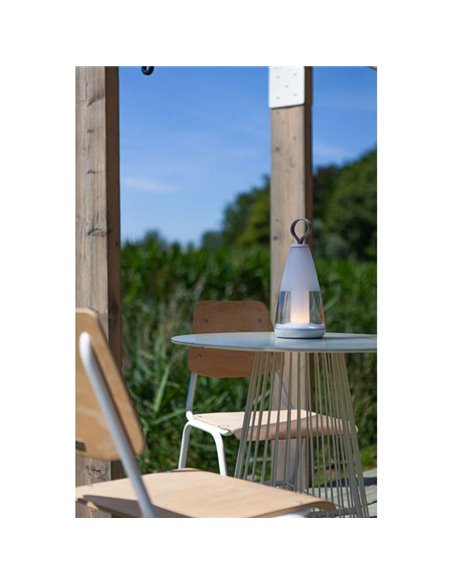 Lampe de table portable moderne PEPPER avec commande vocale 2700-6500K + Chargement USB RGB IP54 -LUTEC Connect-
