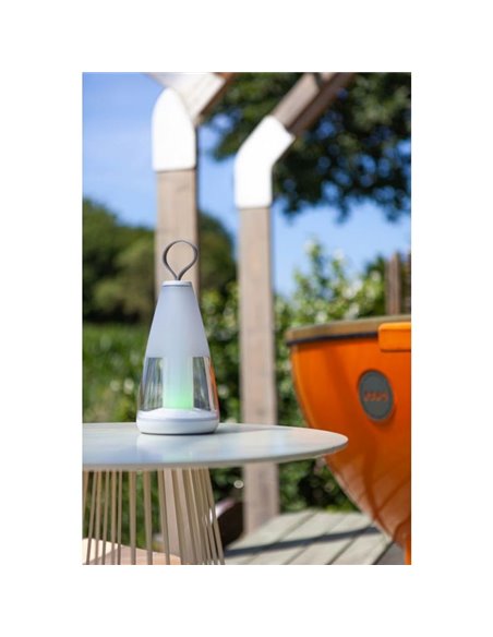Lampe de table portable moderne PEPPER avec commande vocale 2700-6500K + Chargement USB RGB IP54 -LUTEC Connect-