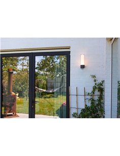 Applique murale extérieure tube LED DROPA anthracite avec commande vocale 2700-6500K +RGB IP44 -LUTEC Connect- 2