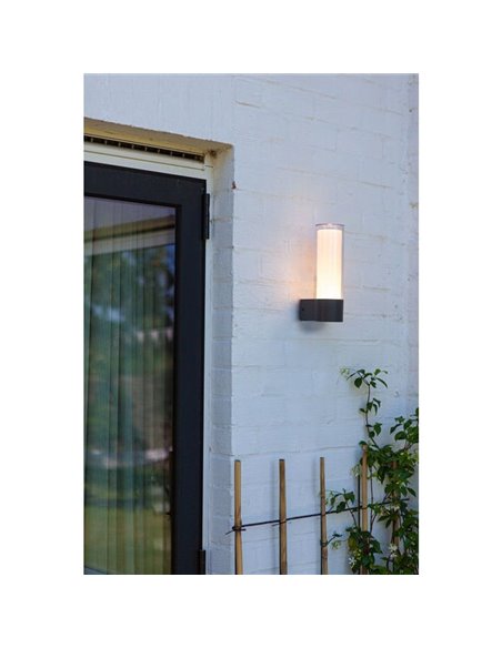 Aplique tubular LED antracite para exterior DROPA com controle de voz 2700-6500K +RGB IP44 -LUTEC Connect-