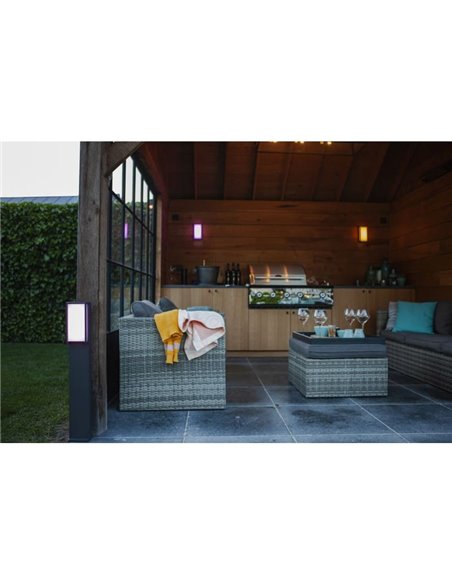 Columna LED QUBO para exterior con control por voz 2700-6500K + RGB 16W IP54 -LUTEC Connect-