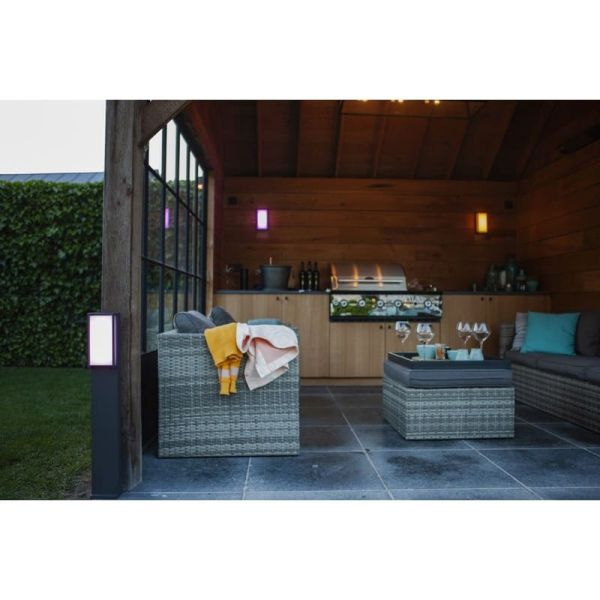 Columna LED QUBO para exterior con control por voz 2700-6500K + RGB 16W IP54 -LUTEC Connect-
