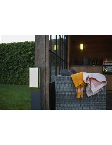 Columna LED QUBO para exterior con control por voz 2700-6500K + RGB 16W IP54 -LUTEC Connect-