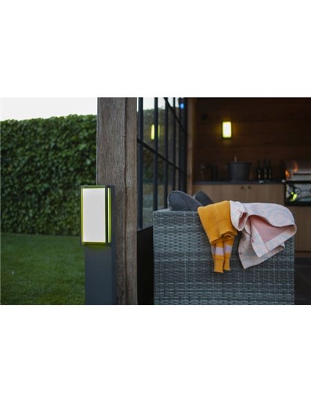 Columna LED QUBO para exterior con control por voz 2700-6500K + RGB 16W IP54 -LUTEC Connect-