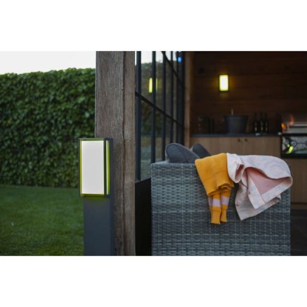 Columna LED QUBO para exterior con control por voz 2700-6500K + RGB 16W IP54 -LUTEC Connect-