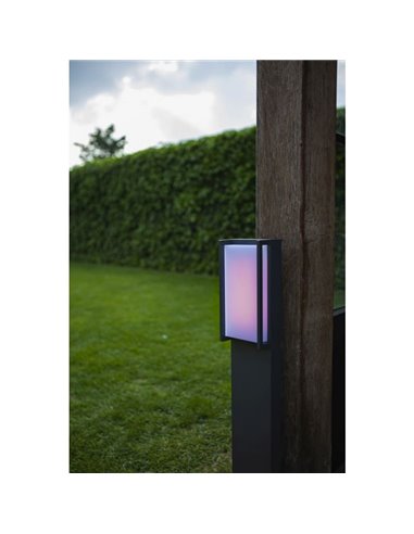 Columna LED QUBO para exterior con control por voz 2700-6500K + RGB 16W IP54 -LUTEC Connect-