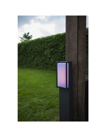 Columna LED QUBO para exterior con control por voz 2700-6500K + RGB 16W IP54 -LUTEC Connect-