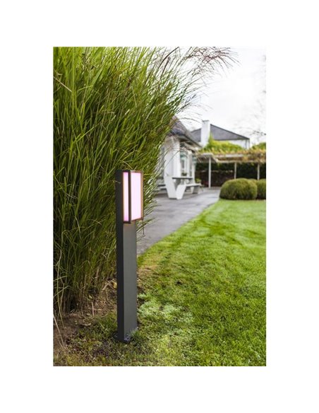 Columna LED QUBO para exterior con control por voz 2700-6500K + RGB 16W IP54 -LUTEC Connect-