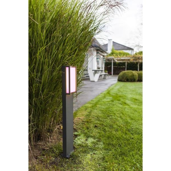 Columna LED QUBO para exterior con control por voz 2700-6500K + RGB 16W IP54 -LUTEC Connect-