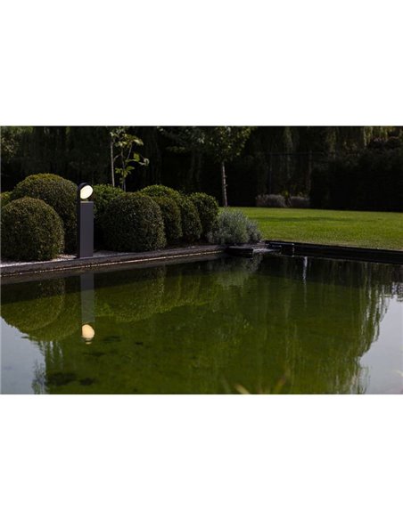 Columna LED de jardon FELE con cabezal giratorio de 320º 3000K antracita IP54