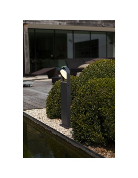 Columna LED de jardon FELE con cabezal giratorio de 320º 3000K antracita IP54