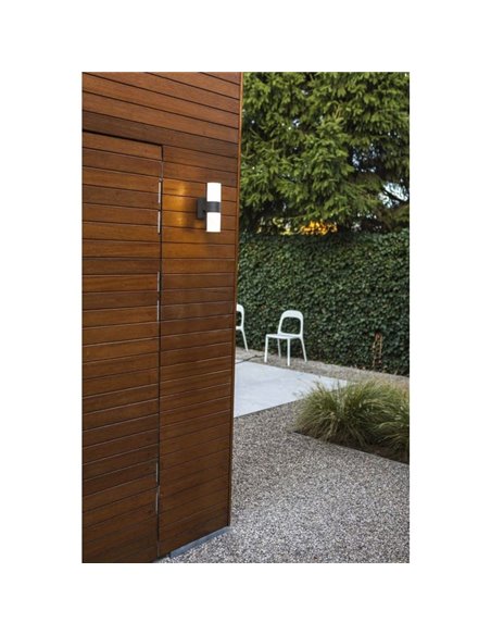 Aplique tubular LED para exterior CYRA antracite com cabeças que giram 350º 3000K