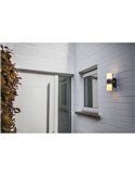 Aplique LED tubular exterior CYRA antracita con sensor de movimiento negro, con cabezales que rotan 350º 3000K