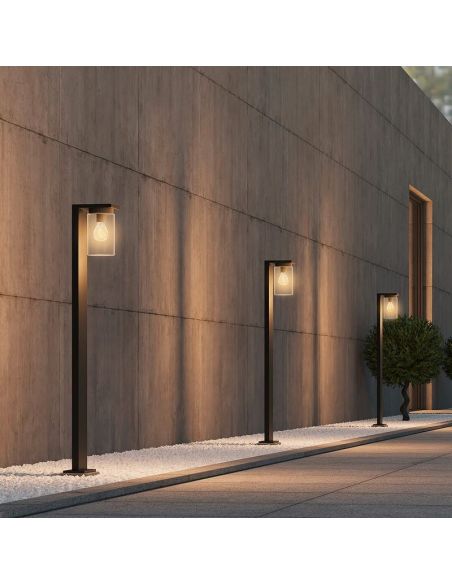 Poste para exterior Superficie ARDILA Sensor Oscuridad e Interruptor | LeonLeds