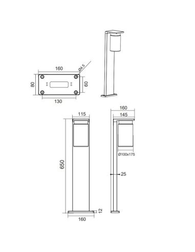 Baliza exterior de Superficie ARDILA Sensor de Oscuridad e Interruptor | LeonLeds