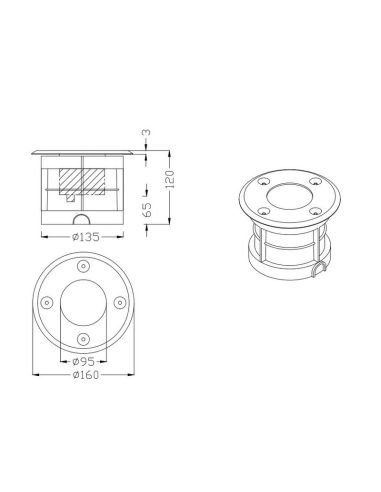 Baliza Redonda Empotrable de suelo LED BELAJA Jardin/Exterior | LeonLeds
