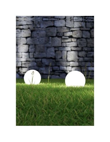 Baliza para exterior Forma de Bola Blanco BOLO Ø30cm IP44 | LeonLeds