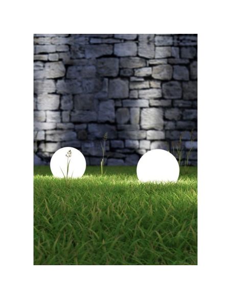 Baliza para exterior Forma de Bola Blanco BOLO Ø30cm IP44 | LeonLeds