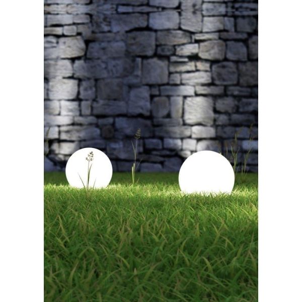 Baliza para exterior Forma de Bola Blanco BOLO Ø30cm IP44 | LeonLeds
