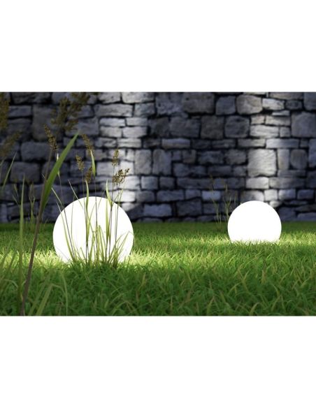 Baliza para exterior Forma de Bola Blanco BOLO Ø30cm IP44 | LeonLeds