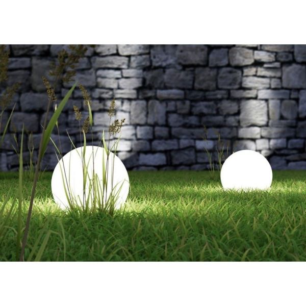 Baliza para exterior Forma de Bola Blanco BOLO Ø30cm IP44 | LeonLeds