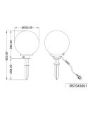 Baliza para exterior Forma de Bola Blanco BOLO Ø30cm IP44 | LeonLeds