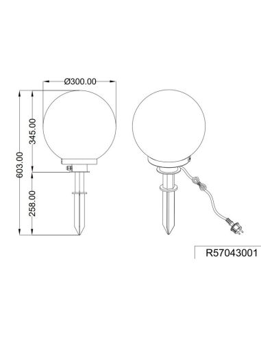Baliza para exterior Forma de Bola Blanco BOLO Ø30cm IP44 | LeonLeds