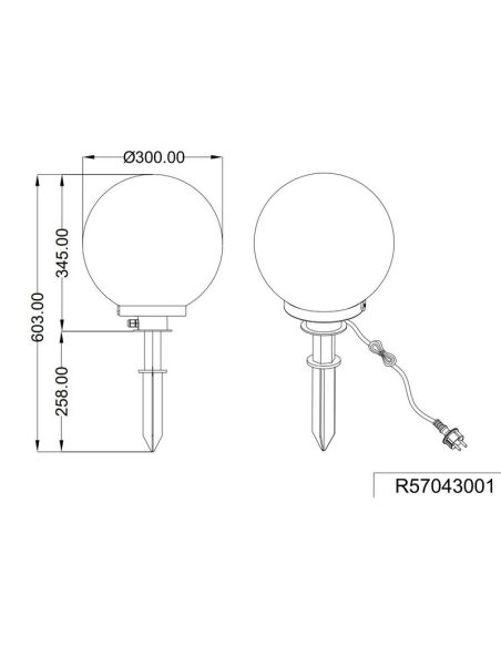 Baliza para exterior Forma de Bola Blanco BOLO Ø30cm IP44 | LeonLeds