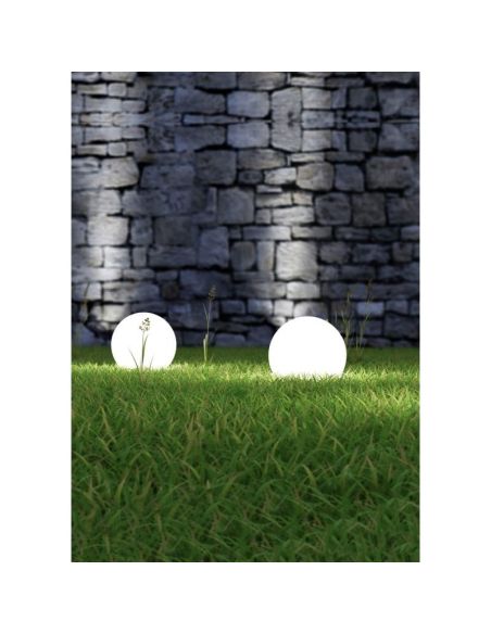 Balise d'extérieur forme boule blanche BOLO Ø40cm IP44 | LéonLeds