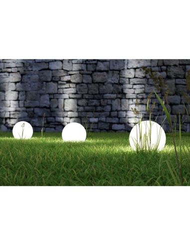 Balise d'extérieur forme boule blanche BOLO Ø40cm IP44 | LéonLeds