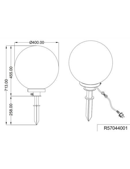 Baliza para exterior Forma de Bola Blanco BOLO Ø40cm IP44 | LeonLeds