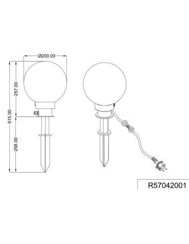 BOLO Balise d'Extérieur Forme Boule Blanc Ø20cm IP44 | LéonLeds